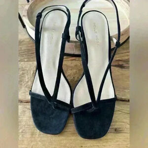 NEW Pelle Moda Francis Black Suede Arched Block Heel Sandals ~ 9.5 ~ NEW